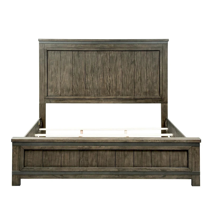 Thornwood Hills Rock Beaten Gray with Saw Cuts King California Panel Bed