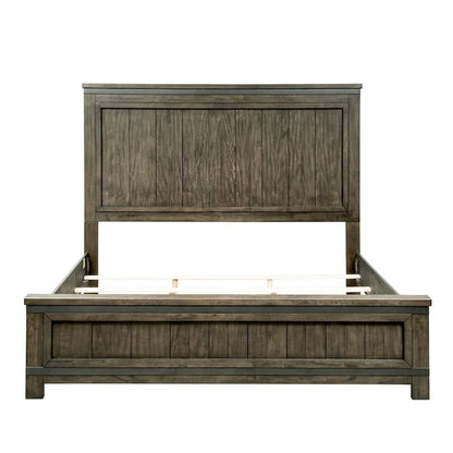 Thornwood Hills Rock Beaten Gray with Saw Cuts King California Panel Bed