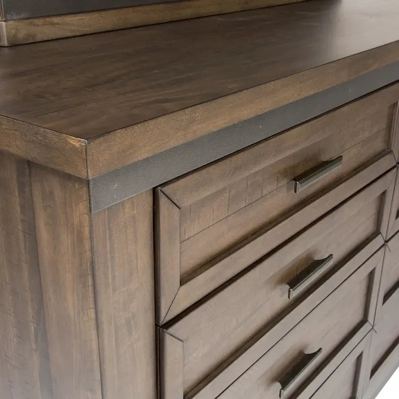 Thornwood Hills Rock Beaten Gray with Saw Cuts King California Panel Bed
