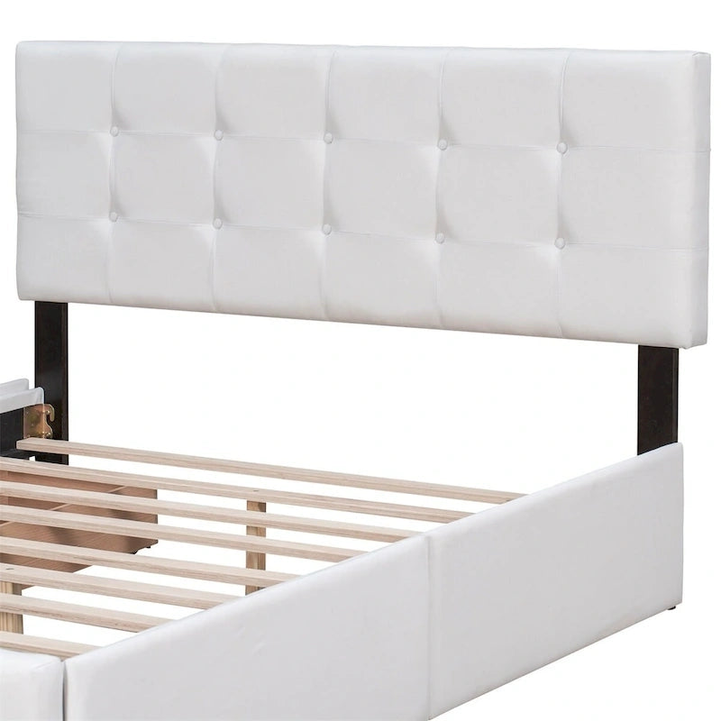 Merax Queen Upholstered Platform Bed with 4 Drawers