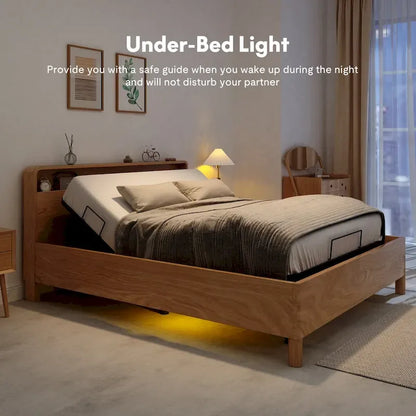 FunniHomi Twin XL/Queen/Split King Size Adjustable Bed Frame, Zero Clearance, Zero Gravity, Mattress Holder