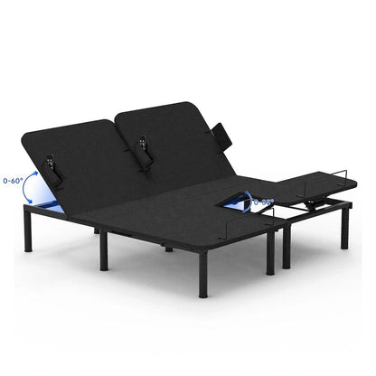FunniHomi Twin XL/Queen/Split King Size Adjustable Bed Frame, Zero Clearance, Zero Gravity, Mattress Holder