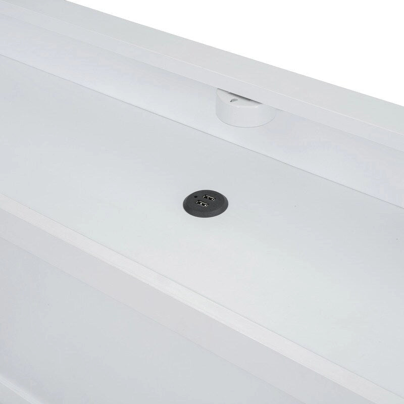 Letto a piattaforma con mensole integrate, luce LED e porte USB, full/twin size