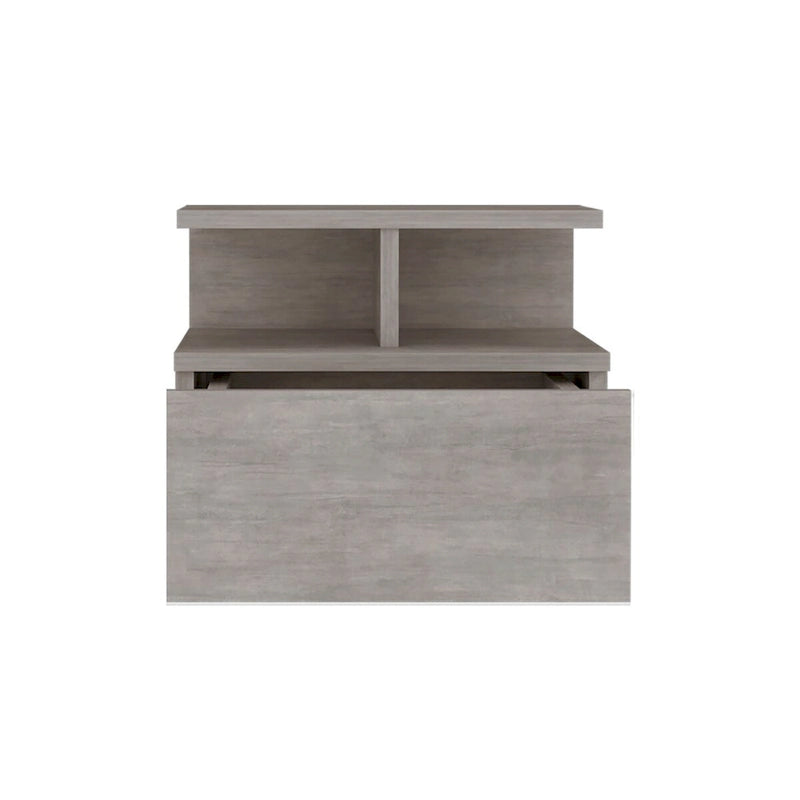 Floating Nightstand 12 H,Wall Mounted with Single Drawer and 2-Tier Shelf,for Bedroom,Closet,Entryway,College Dorm