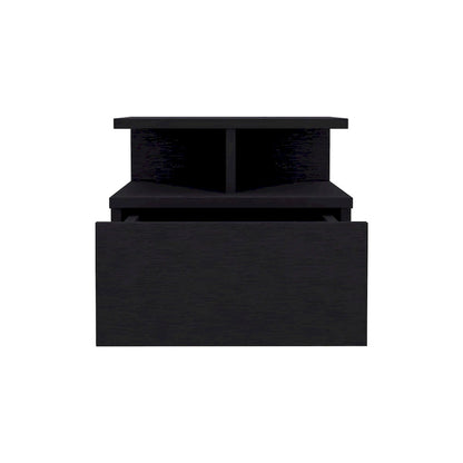 Floating Nightstand 12 H,Wall Mounted with Single Drawer and 2-Tier Shelf,for Bedroom,Closet,Entryway,College Dorm