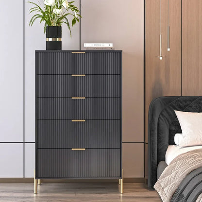 Modern 30  5-Drawer Chest with Metal Handles