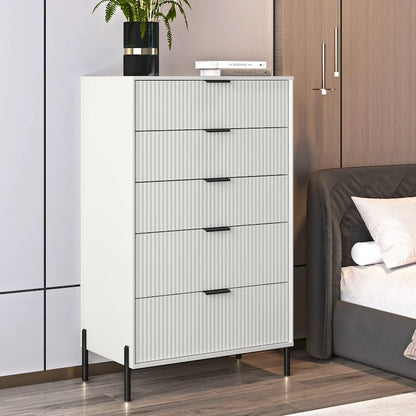 Modern 30  5-Drawer Chest with Metal Handles