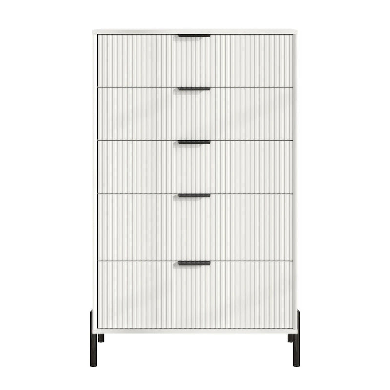 Modern 30  5-Drawer Chest with Metal Handles