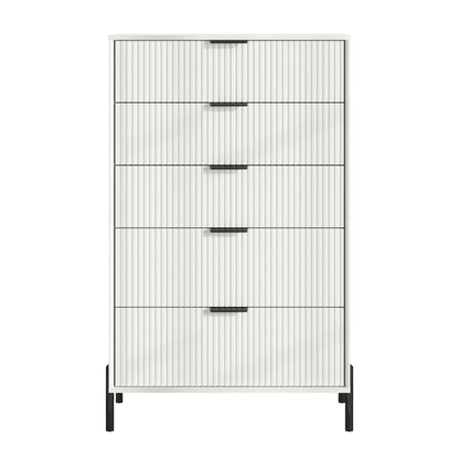 Modern 30  5-Drawer Chest with Metal Handles
