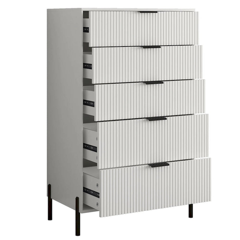 Modern 30  5-Drawer Chest with Metal Handles