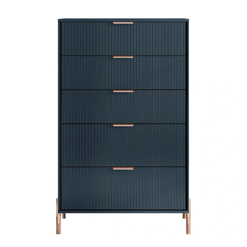 Modern 30  5-Drawer Chest with Metal Handles