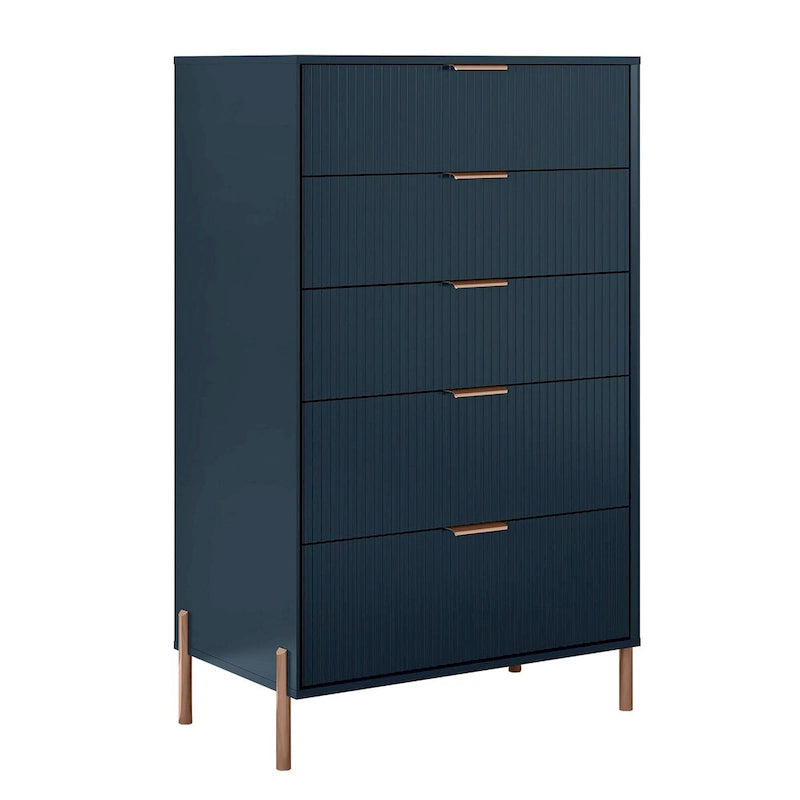 Modern 30  5-Drawer Chest with Metal Handles