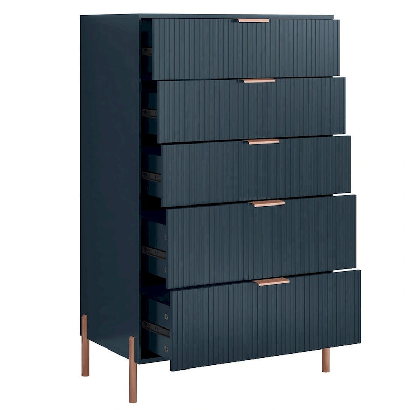 Modern 30  5-Drawer Chest with Metal Handles