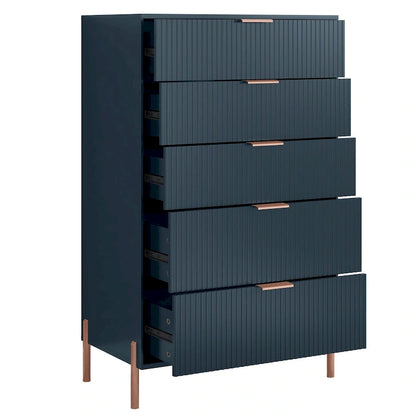 Modern 30  5-Drawer Chest with Metal Handles