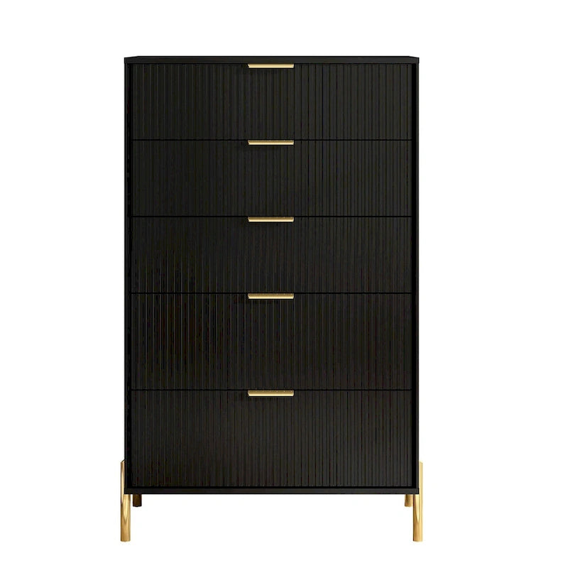 Modern 30  5-Drawer Chest with Metal Handles