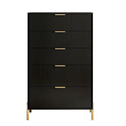 Modern 30  5-Drawer Chest with Metal Handles
