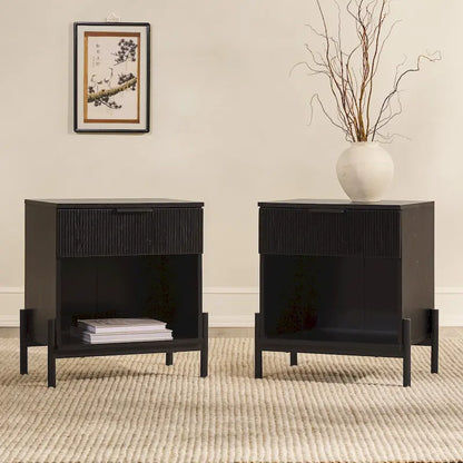 Middlebrook Designs Modern Fluted-Drawer Nightstand (Set of 2)