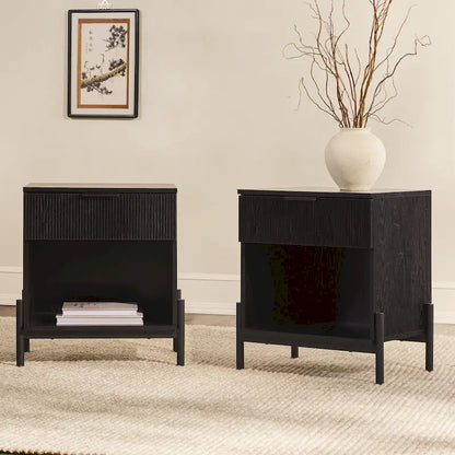 Middlebrook Designs Modern Fluted-Drawer Nightstand (Set of 2)