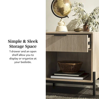 Middlebrook Designs Modern Fluted-Drawer Nightstand (Set of 2)