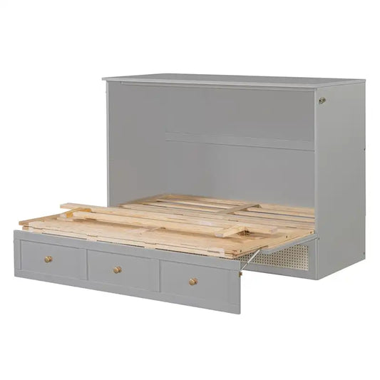 Letto a scomparsa full size con ampi cassetti per camera da letto