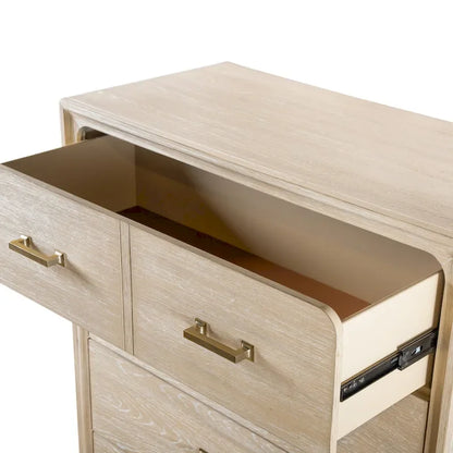 Furniture of America Drayden Transitional Oak Solid Wood 3-Piece Chest and 2 Nightstand Bedroom Set