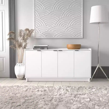 Prepac Simply Modern 4 Door Sideboard Console Table Cabinet