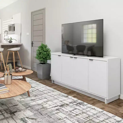 Prepac Simply Modern 4 Door Sideboard Console Table Cabinet
