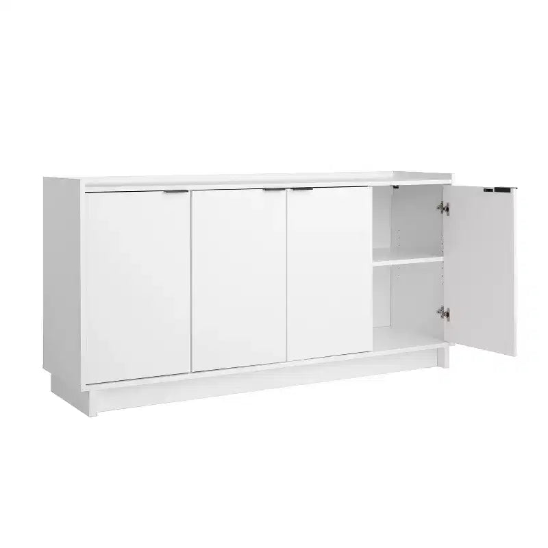 Prepac Simply Modern 4 Door Sideboard Console Table Cabinet