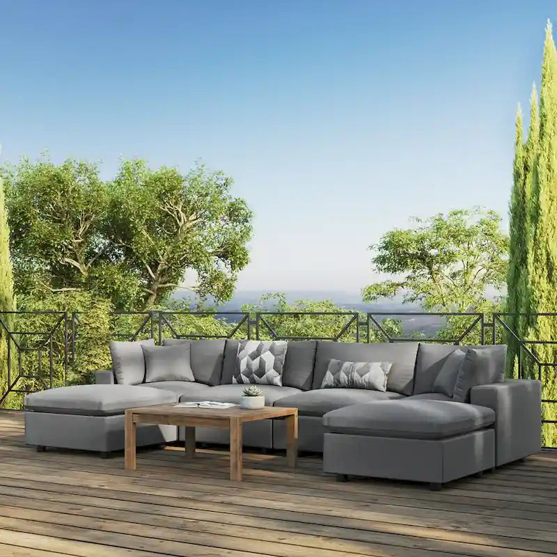 Commix 6-Piece Outdoor Patio Sectional Sofa