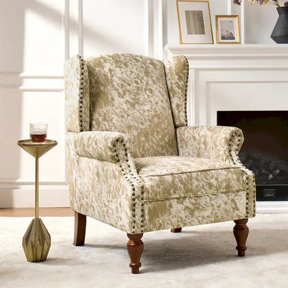 Ivan Traditional Animal Pattern Armchair with Nailhead Trim by HULALA HOME