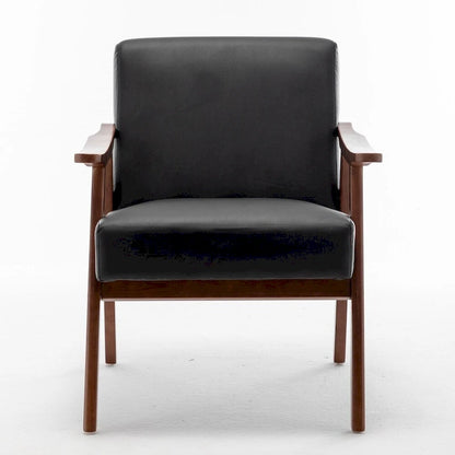Extra-Thick Backrest Accent Chair with Solid Wood Frame
