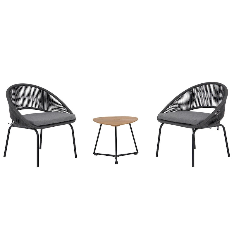 Outdoor 3 Piece Upholstered Wicker Patio Furniture Chair Modern Parlor Set