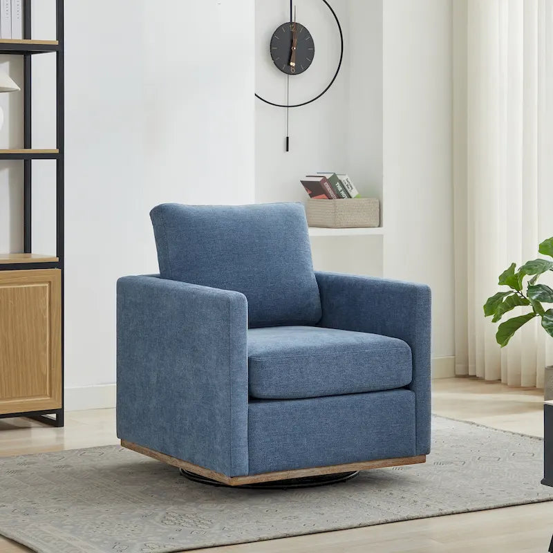 Square Upholstered Swivel Accent Chair