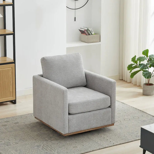 Square Upholstered Swivel Accent Chair