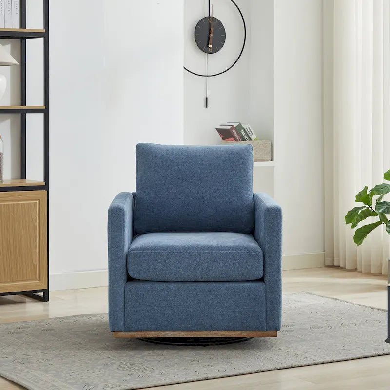 Square Upholstered Swivel Accent Chair
