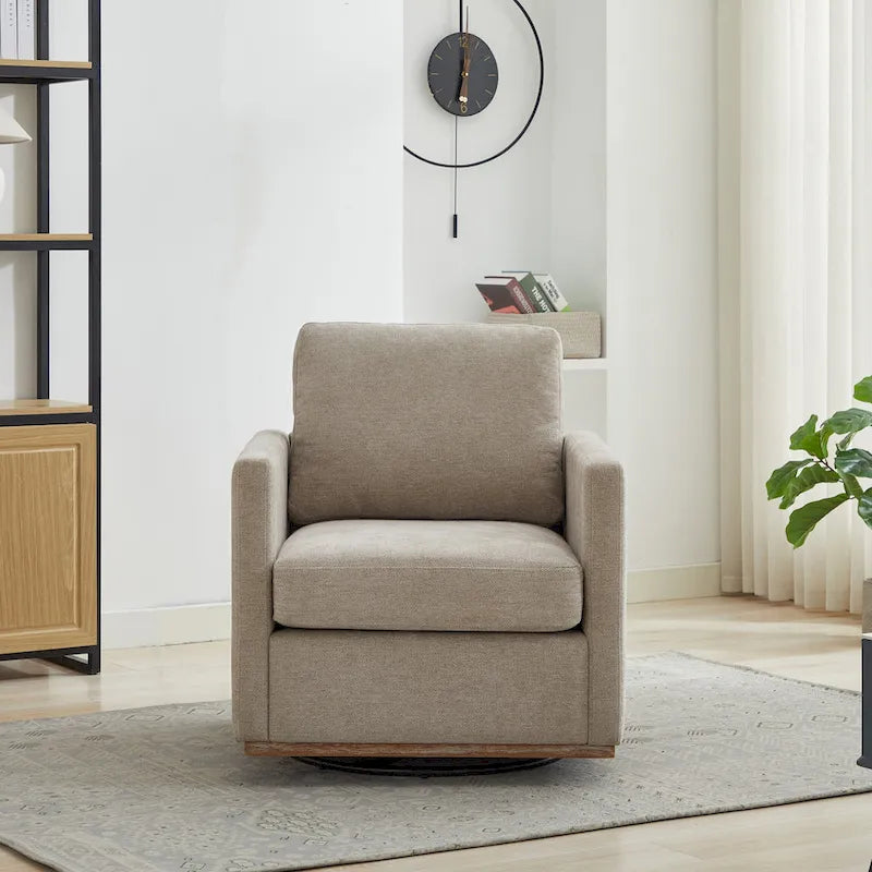 Square Upholstered Swivel Accent Chair