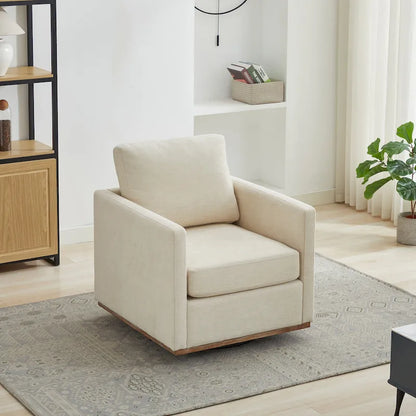 Square Upholstered Swivel Accent Chair