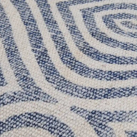 Handmade Printed-Cotton Wood Ottoman Footstool (India) - 16  x 16  x 6