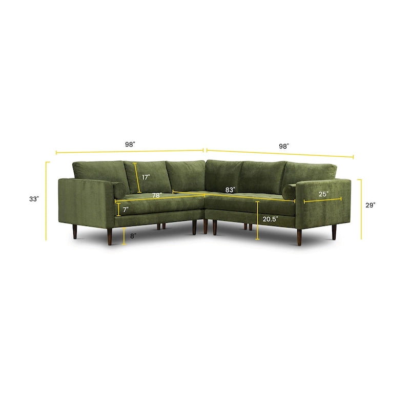 Poly & Bark Napa Fabric 98  Corner Sectional Sofa