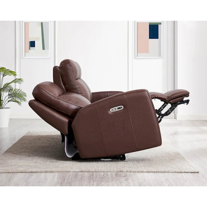 Divano Hydeline Vienna reclinabile elettrico e poggiatesta con pelle primo fiore "Zero Gravity"
