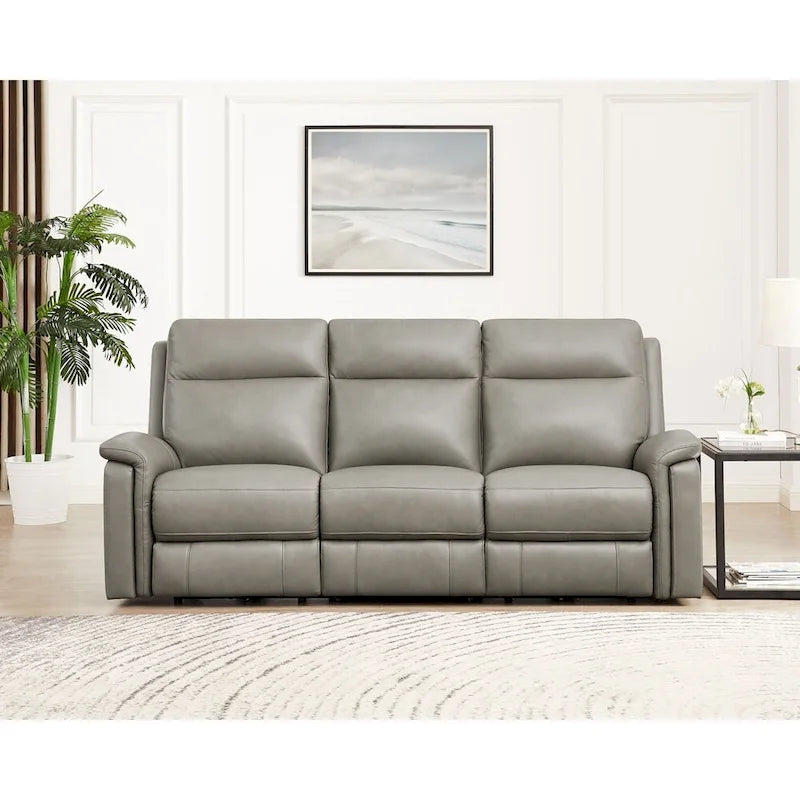 Hydeline Stanfield Zero Gravity Power Recline and Headrest Top Grain Leather Sofa
