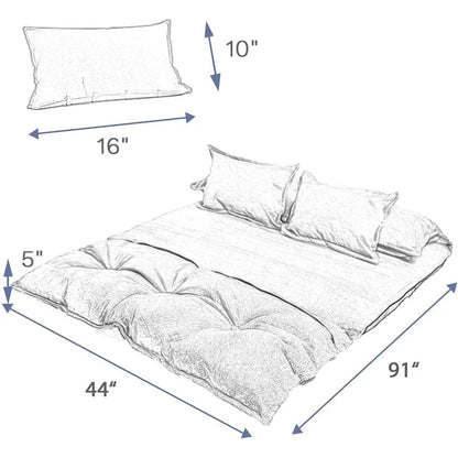 Modern Adjustable Ergonomic Fabric-Covered Sofa Bed Chair with Metal Frame