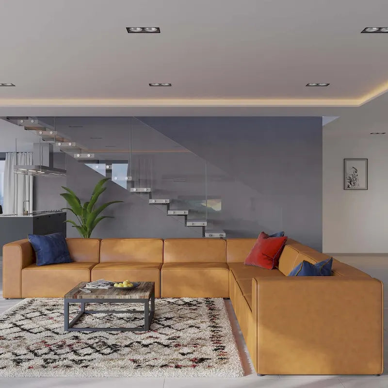 Mingle Vegan Leather 7-Piece Sectional Sofa