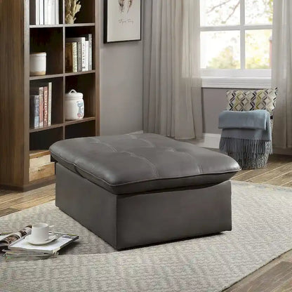 Kathleen Contemporary Faux Leather Tufted Adjustable Accent Chair by Porch & Den