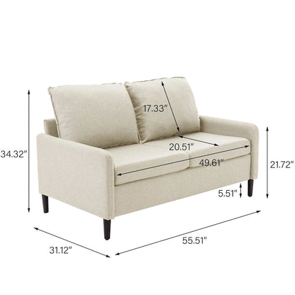 Living Room Loveseat Linen Sofa