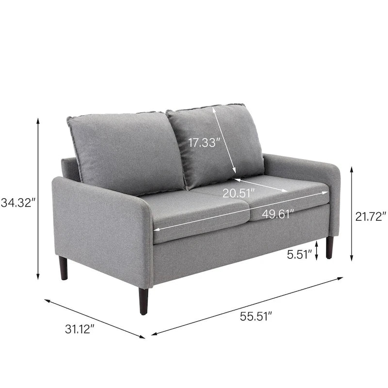 Living Room Loveseat Linen Sofa