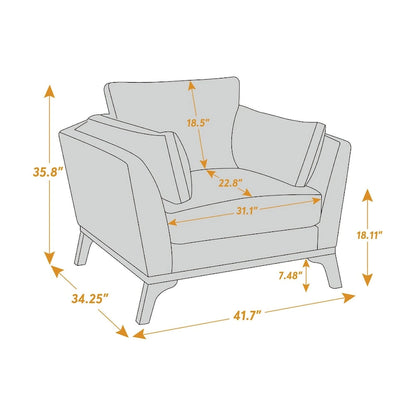 VANOMi 41.7  Modern Flared Arm Accent Chair