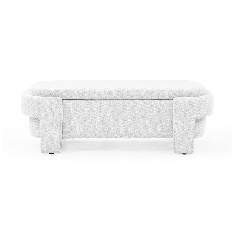 GEITIN Linen Fabric Upholstered Bench with Large Storage Space