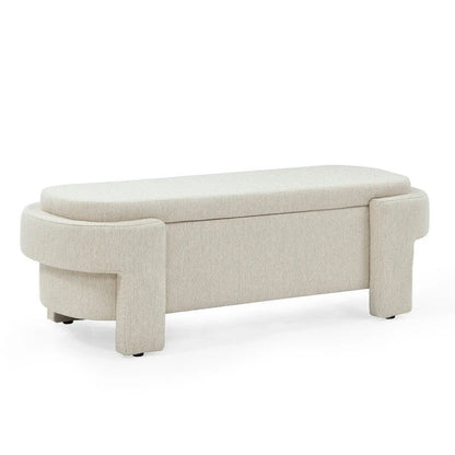 GEITIN Linen Fabric Upholstered Bench with Large Storage Space