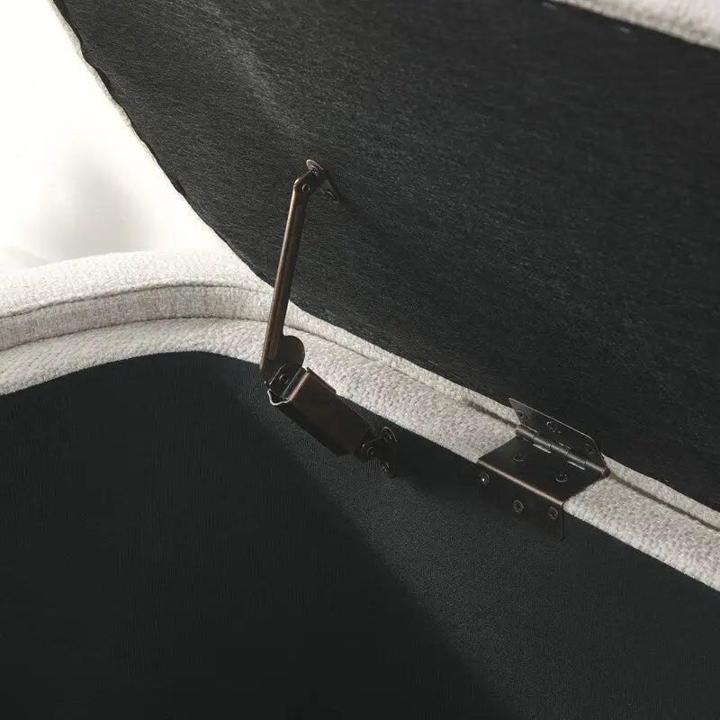 GEITIN Linen Fabric Upholstered Bench with Large Storage Space